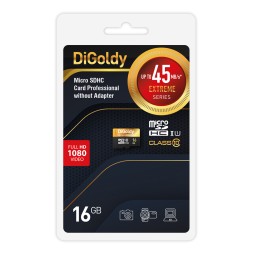 Карта памяти Digoldy 16GB microSDHC Class 10 UHS-1 Extreme без адаптера SD 45 MB/s
