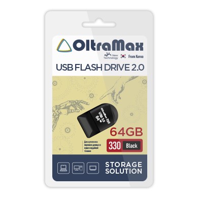 USB флэш-накопитель OltraMax 64GB 330 Black 2.0
