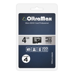 Карта памяти OltraMax 4GB microSDHC class 4 без адаптера