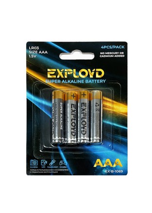 Батарейка Exployd AAA LR03-4BL/1.5В(4/40/400)EX-B-1069