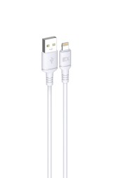 Дата-кабель/Exployd/USB - 8 pin/круглый/силикон/белый/1М/3A/soft silicone/EX-K-1500
