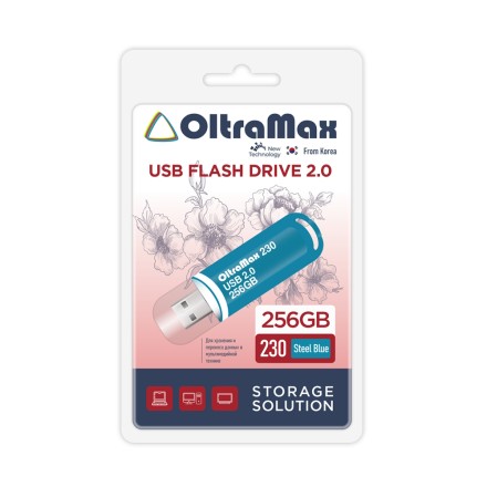 USB флэш-накопитель OltraMax 256GB 230 Steel Blue 2.0