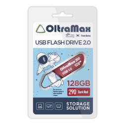 USB флэш-накопитель OltraMax 128GB 290 Dark Red 2.0