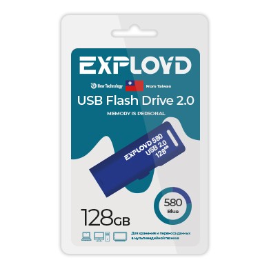 USB флэш-накопитель Exployd 128GB 580 Blue 2.0