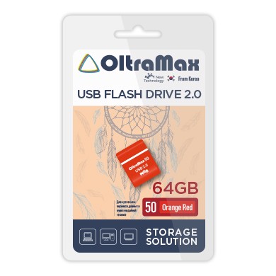 USB флэш-накопитель OltraMax 64GB 50 Orange Red