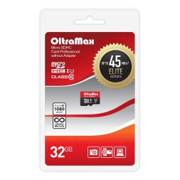 Карта памяти Oltramax 32GB microSDHC Class 10 UHS-1 Elite без адаптера SD 45 MB/s