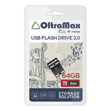 USB флэш-накопитель OltraMax 64GB 70 Black,