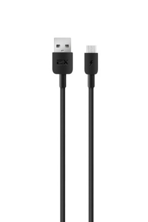 Дата-кабель/Exployd/USB - microUSB/круглый/силикон/чёрный/2М/2.4A/Easy/EX-K-1389