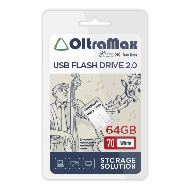 USB флэш-накопитель OltraMax 64GB 70 White