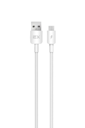 Дата-кабель/Exployd/USB - microUSB/круглый/силикон/белый/2М/2.4A/Easy/EX-K-1390