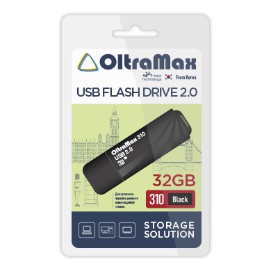 USB флэш-накопитель OltraMax 32GB 310 Black 2.0