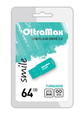 USB флэш-накопитель OltraMax 64GB Smile Turquoise 2.0