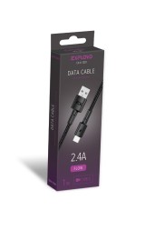 Дата-кабель/Exployd/USB - USB - TYPE-C/круглый/нейлон/чёрный/1М/2.4A/Flow/EX-K-1281