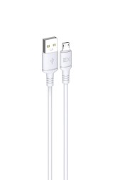 Дата-кабель/Exployd/USB - microUSB/круглый/силикон/белый/1М/2.4A/soft silicone/EX-K-1494