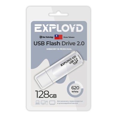 USB флэш-накопитель Exployd 128GB 620 White 2.0