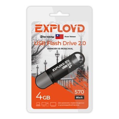 USB флэш-накопитель Exployd 4GB 570 Black