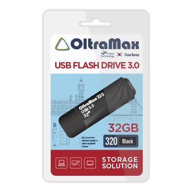 USB флэш-накопитель OltraMax 32GB 320 Black 3.0