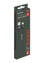 Дата-кабель/Exployd/USB - 8 Pin/круглый/чёрный/1М/2A/Rash/EX-K-1150