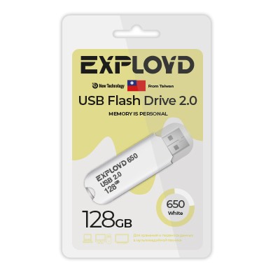 USB флэш-накопитель Exployd 128GB 650 White 2.0