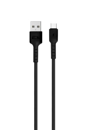 Дата-кабель/Exployd/USB - TYPE-C/круглый/силикон/чёрный/2М/3A/Easy/EX-K-1393