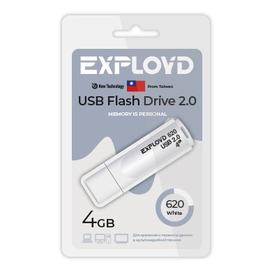 USB флэш-накопитель Exployd 4GB 620 White 2.0