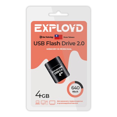 USB флэш-накопитель Exployd 4GB 640 Black 2.0