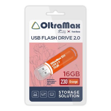 USB флэш-накопитель OltraMax 16GB 230 Orange