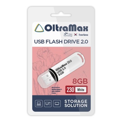 USB флэш-накопитель OltraMax 8GB 230 White