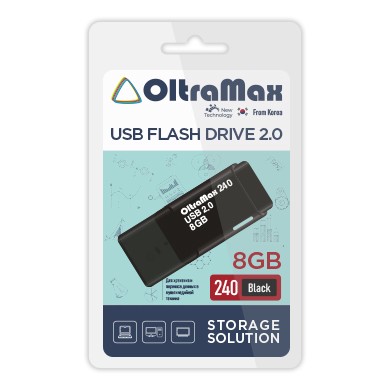 USB флэш-накопитель OltraMax 8GB 240 Black