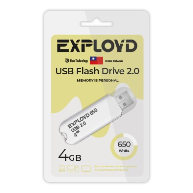 USB флэш-накопитель Exployd 4GB 650 White 2.0