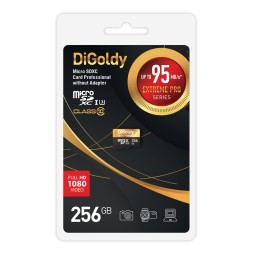 Карта памяти Digoldy 256GB microSDXC Class 10 UHS-1 Extreme Pro (U3) без адаптера SD 95 MB/s