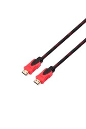 Кабель/Exployd/HDMI-HDMI/V1.4/круглый/чёрный-красный/1М/Easy/EX-K-1409