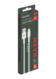 Дата-кабель/Exployd/USB - TYPE-C/круглый/нейлон/белый/1М/2A/Rash/EX-K-1159