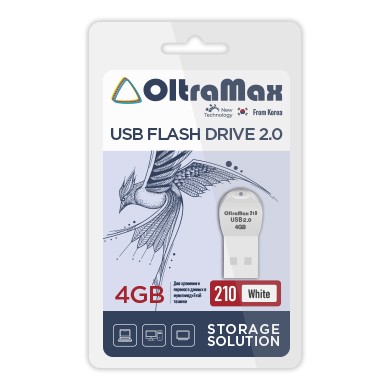 USB флэш-накопитель OltraMax 4GB 210 White
