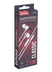 Наушники внутриканальные/Exployd/3.5mm/белый/1.2М/Classic/EX-HP-967