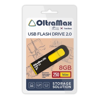 USB флэш-накопитель OltraMax 8GB 250 Yellow