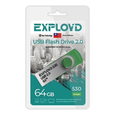 USB флэш-накопитель Exployd 64GB 530 Green