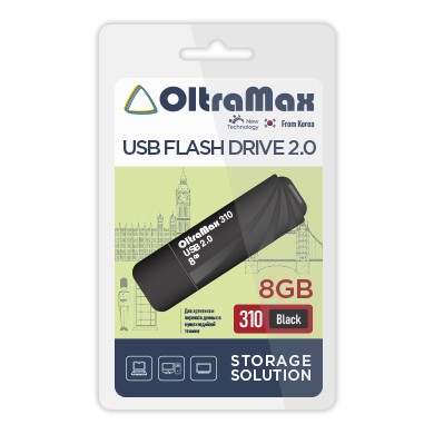 USB флэш-накопитель OltraMax 8GB 310 Black 2.0