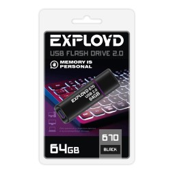 USB флэш-накопитель Exployd 64GB 670 Black 2.0