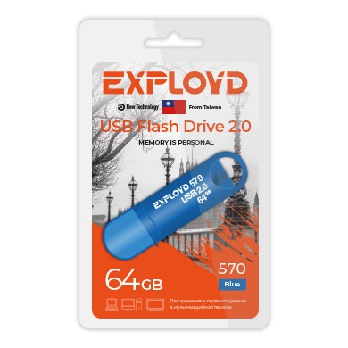 USB флэш-накопитель Exployd 64GB 570 Blue