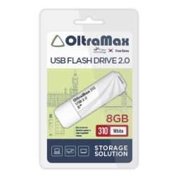 USB флэш-накопитель OltraMax 8GB 310 White 2.0