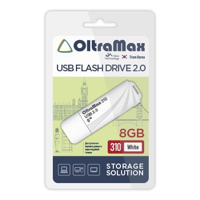 USB флэш-накопитель OltraMax 8GB 310 White 2.0