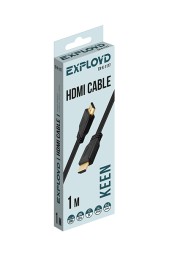 Кабель/Exployd/HDMI-HDMI/V1.4/плоский/чёрный/1М/Keen/EX-K-1177