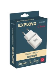 Сетевое ЗУ/Exployd/1A/1хUSB/белый/Classic/EX-Z-609