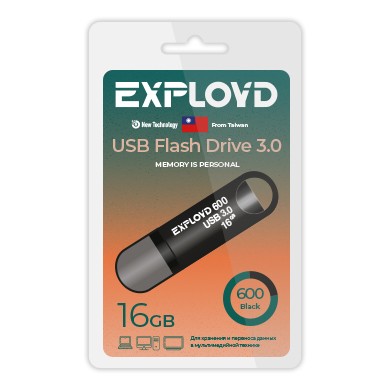 USB флэш-накопитель Exployd 16GB 600 Black 3.0