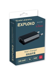 Сетевое ЗУ/Exployd/1A/1хUSB/чёрный/Classic/EX-Z-440