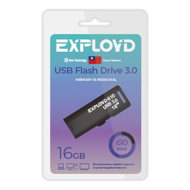 USB флэш-накопитель Exployd 16GB 610 Black 3.0