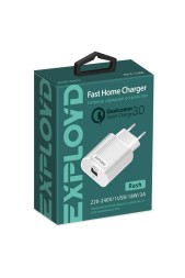 Сетевое ЗУ/Exployd/1хUSB 3A/QC3.0/18W/белый/Rash/EX-Z-1366