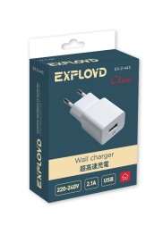 Сетевое ЗУ/Exployd/2.1A/1хUSB/белый/Classic/EX-Z-443