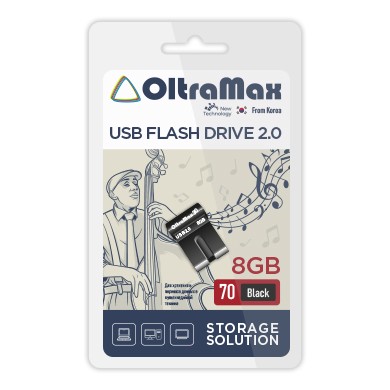 USB флэш-накопитель OltraMax 8GB 70 Black
